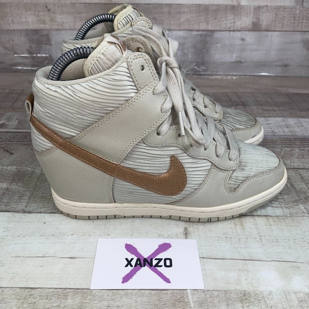 Nike Womens Gray Dunk Sky Hi 528899-013 Hidden Wedge Sneaker Shoes Size US 8